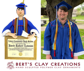 NOT AVAILABLE - CUSTOM Graduate Bust Ornament Submission Quote - Bert's Clay Creations